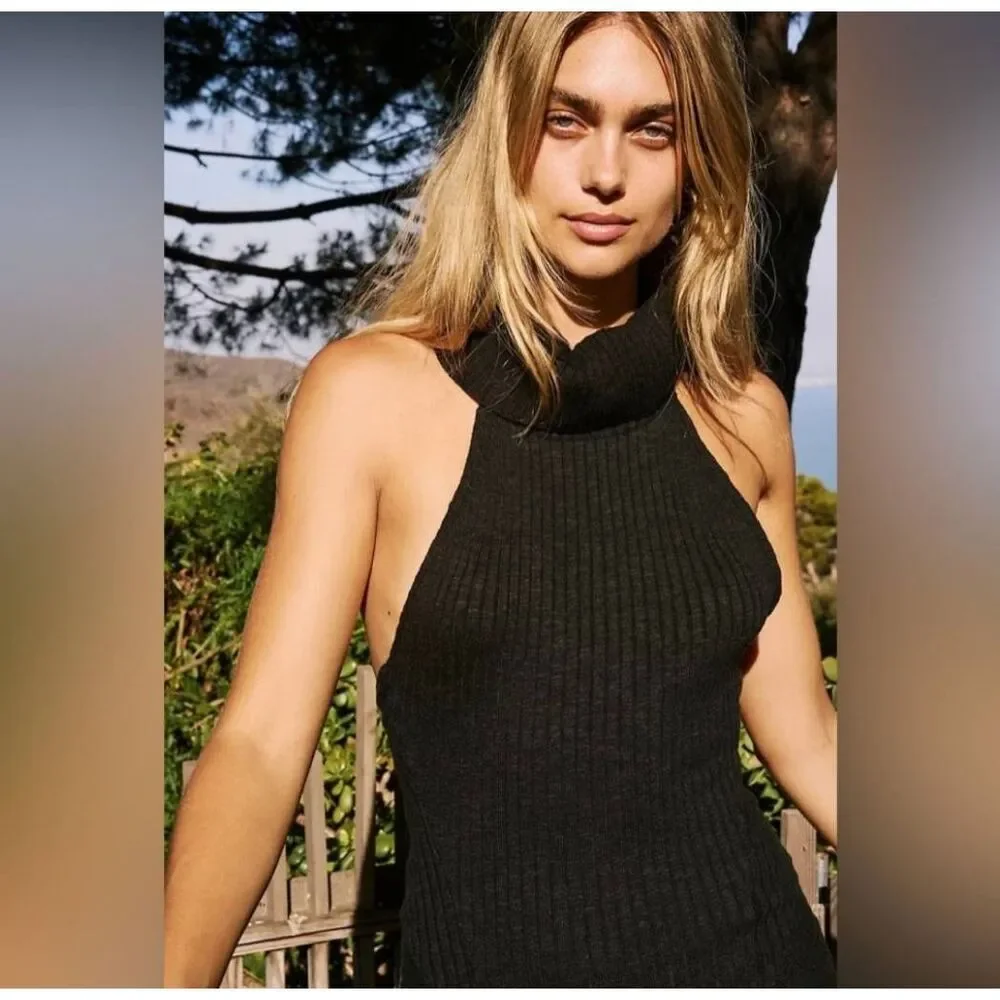 NWT Free People Halter Top Sweater Dress - size M